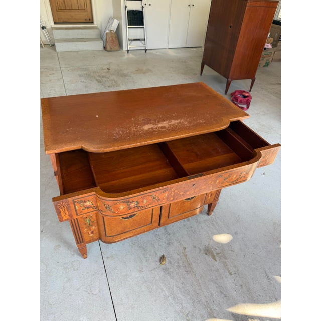 Wood 19th Century Hand-Painted Satin Wood Antique Satinwood Cabinet For Sale - Image 7 of 12