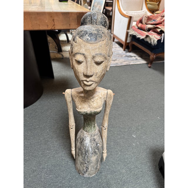 Balinese Hand Carved Wedding Figures, Pair For Sale - Image 10 of 12