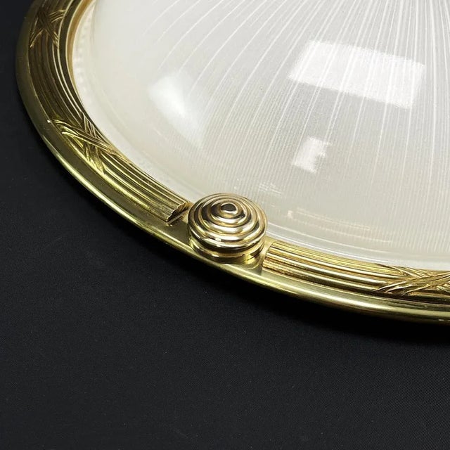 Art Deco Flush Mount attributed to Holophane, 1930s For Sale - Image 3 of 10