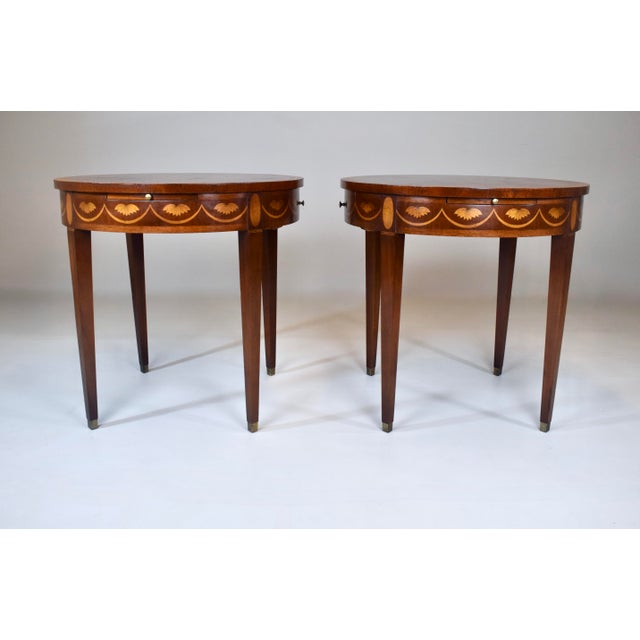 Baker Furniture Company Baker Furniture Federal Style Mahogany Occasional Tables With Inlay For Sale - Image 4 of 11