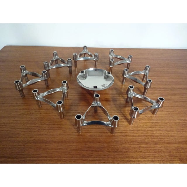 1960s Candleholders by Ceasar Stoffi & Fritz Nagel for BMF, 1960s, Set of 9 For Sale - Image 5 of 14