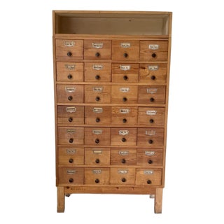 Large Danish Oak Apothecary Cabinet , 1940s For Sale