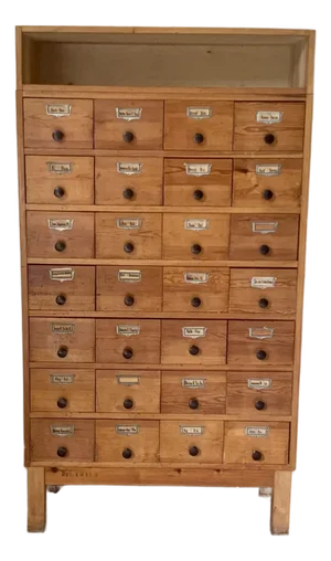 Large Danish Oak Apothecary Cabinet , 1940s