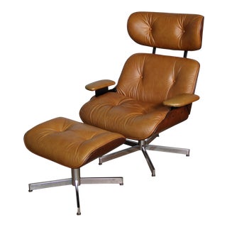 Mid Century Plycraft Chair and Ottoman For Sale
