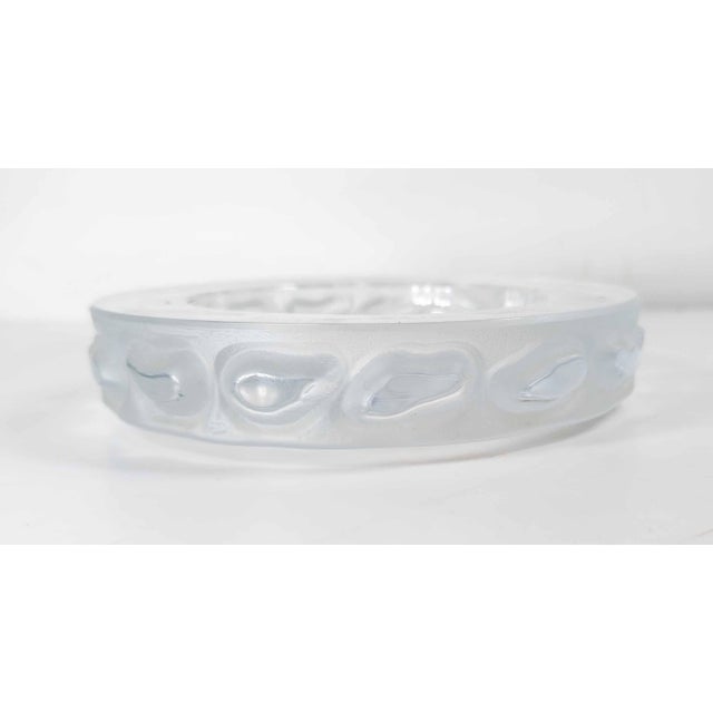 Late 20th Century 20th Century Clear and Frosted Glass Wine Coaster, French or Italian For Sale - Image 5 of 14