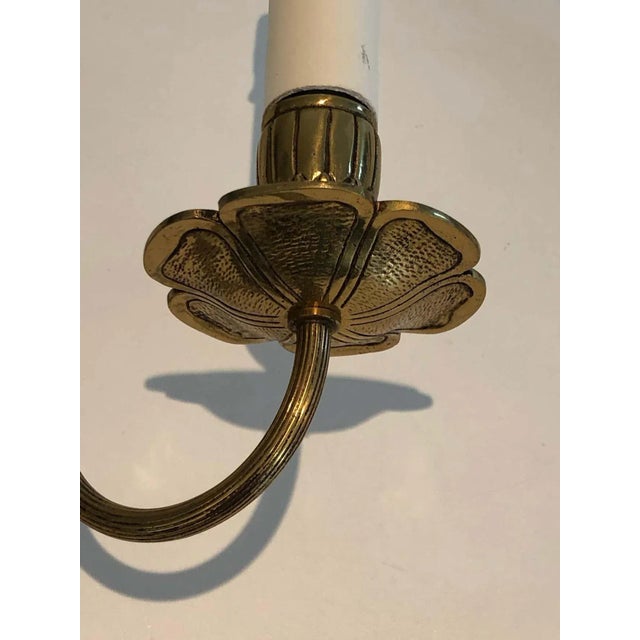 French 1950s French Louis XVI Style Bronze Wall Lights with Ribbons - A Pair, Unwired For Sale - Image 3 of 13