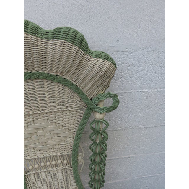 Victorian Woven Wicker Side Accent Chair 6590 For Sale - Image 10 of 17