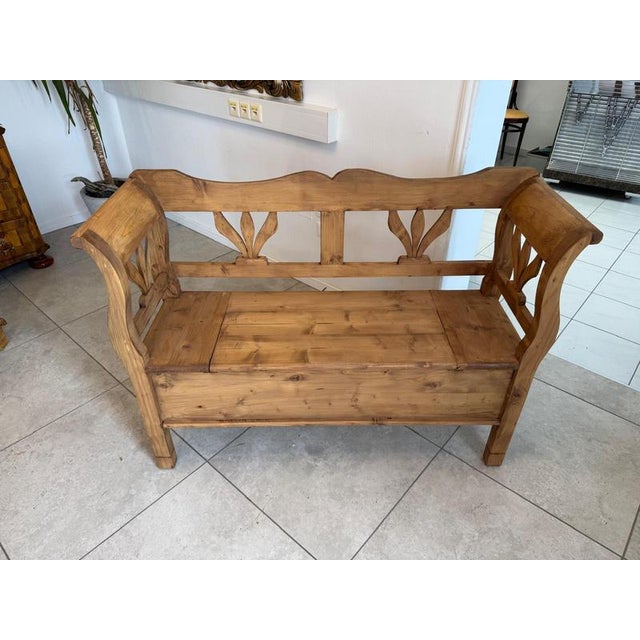 Farmhouse Kitchen Chest Bench in Softwood For Sale - Image 11 of 12