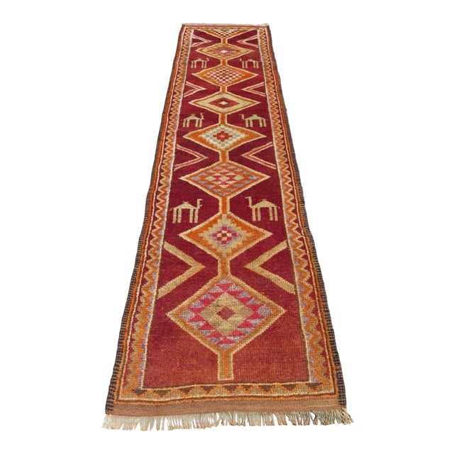 Vintage Turkish Handknotted Runner Rug - 34"x144" For Sale