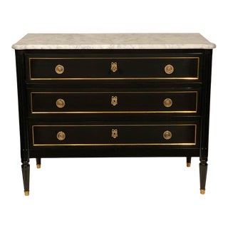 Antique Louis XVI Style Ebonized Chest For Sale