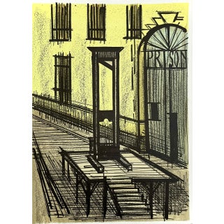 Bernard Buffet Prison Original Lithograph 1968 For Sale