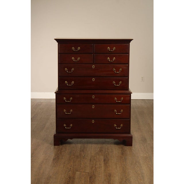 Link Taylor Chippendale Style Mahogany Chest on Chest For Sale - Image 15 of 18