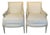 19th Century French Louis XVI Painted Bergère Chairs -a Pair For Sale