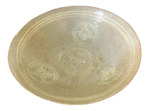 Korean Ceramic Celadon Bowl with Slip Inlay Goryeo Dynasty