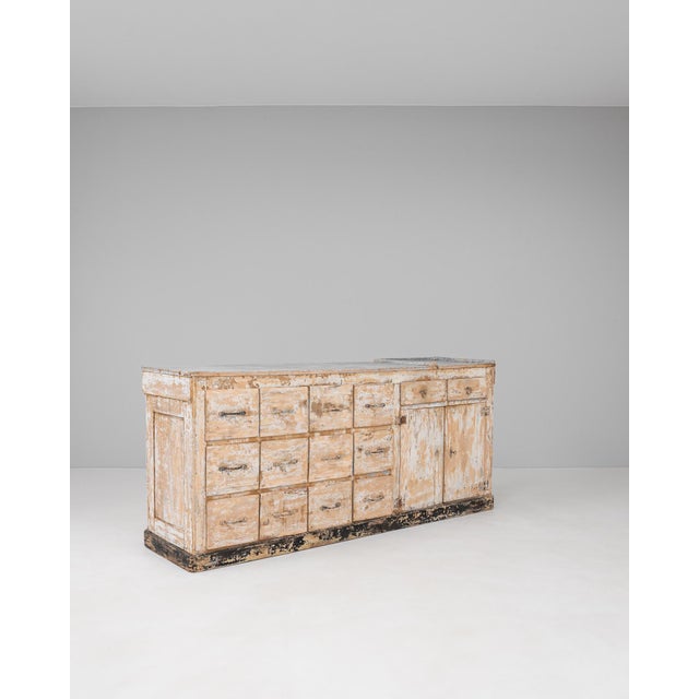 French Provincial 19th Century French Wood Patinated Shop Counter For Sale - Image 3 of 18