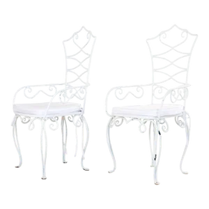 Rene Drouet French Bistro Chairs, Mid 20th Century, Pair