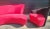 Postmodern 1980s Styled after Vladimir Kagan for Preview Red and Black Bilboa Sofa With Side Swivel Chair For Sale - Image 3 of 5
