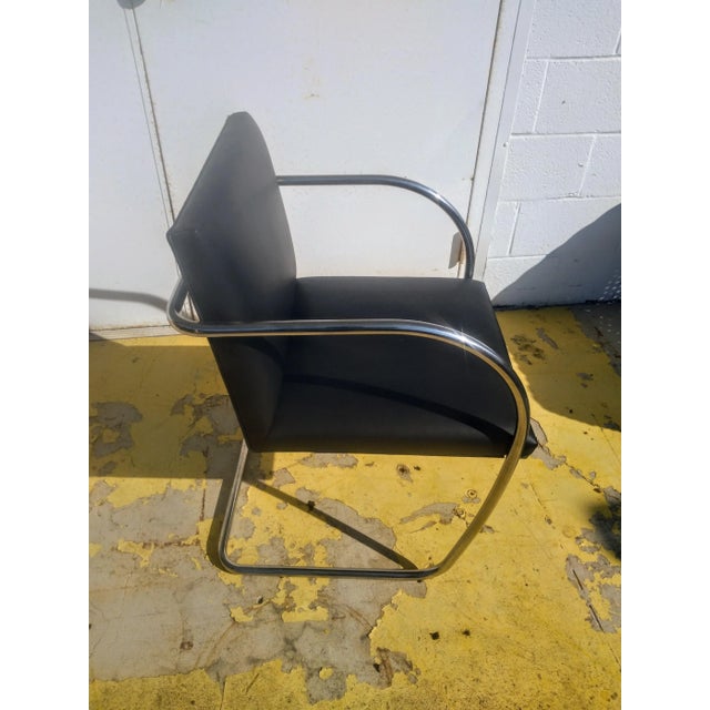 Late 20th Century Knoll Brno Tubular Leather Armchair For Sale In Houston - Image 6 of 8
