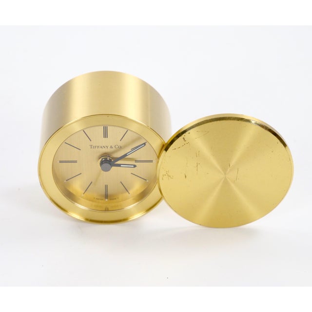 Mid 20th Century Tiffany & Co. Gilt Bronze Round Shape Desk Clock For Sale In New York - Image 6 of 10