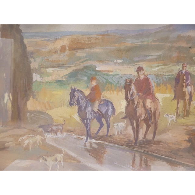 Paper Pedro Mozos, Hunting Day, 1950s, Tempera on Cardboard For Sale - Image 7 of 14