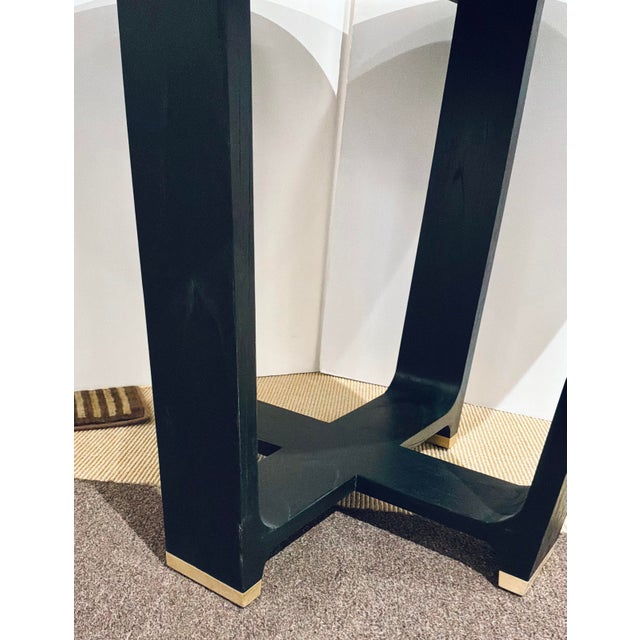 Modern Currey & Company Modern Black Cerused Oak Finished Blake Dining Table For Sale - Image 3 of 3