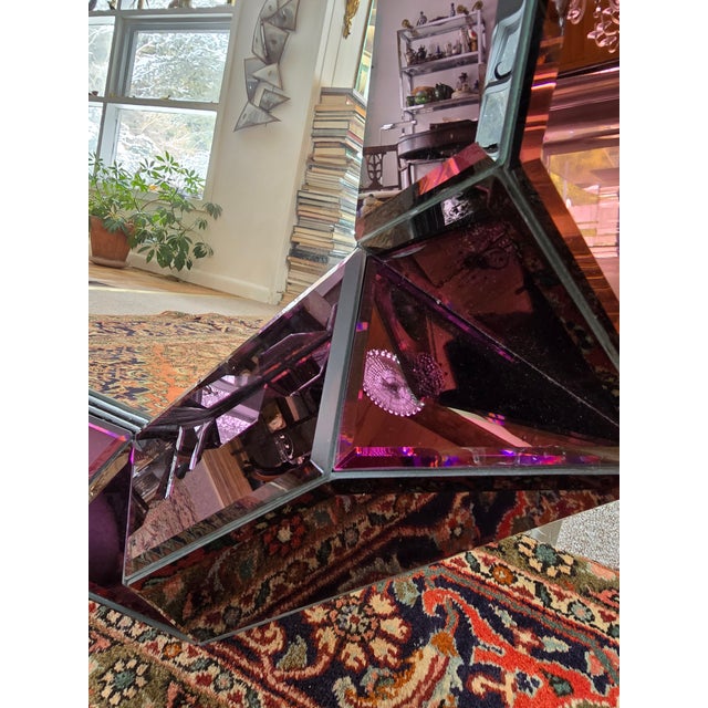 Mid Century Modern Style Amethyst Glass Beveled Mirror For Sale - Image 15 of 15