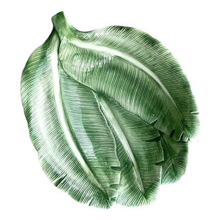 Vintage Italian Coastal Banana Leaf Bowl For Sale