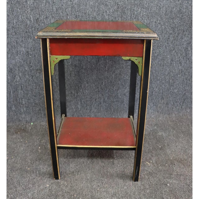 Chinese Chippendale Style Paint Decorated Side Table For Sale In Philadelphia - Image 6 of 6