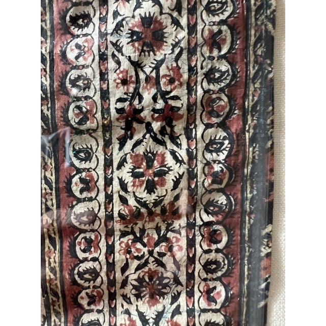 Figurative Large Vintage Hand‑Painted Yazd Silk Textile (1970s) — Architectural & Figurative Persian Fine Art For Sale - Image 3 of 6