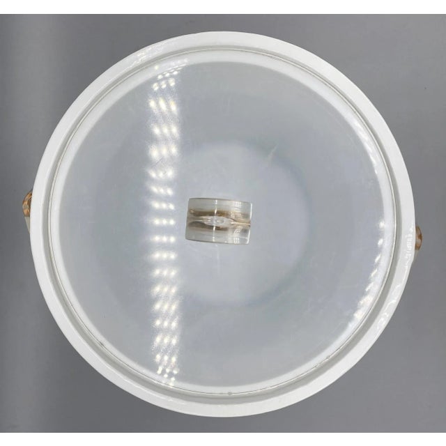 Vintage White and Gray Shell Ice Bucket – Coastal Barware With Lucite Handle For Sale - Image 12 of 13