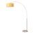 92-Inch Adjustable Nova of California Float Floor Lamp - 1960s Mid Century Modern Style, Mustard Linen Drum Shade, Satin Nickel Steel For Sale