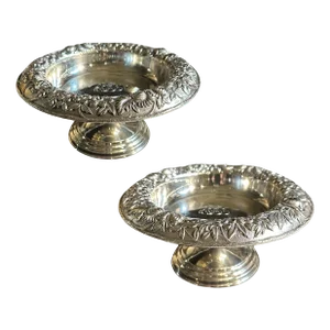 Pair of 1920s S Kirk & Son Inc Repousse Compotes