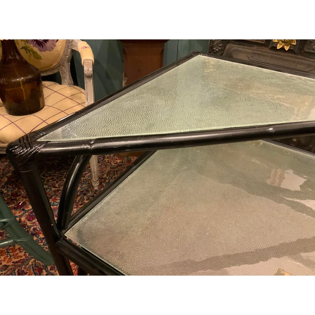 MidCentury Modern Two Tier Glass Top Corner Table Chairish