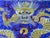 This vibrant vintage square textile piece features intricate fine-line embroidery centered around a powerful five-clawed...