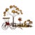 1970s Signed Curtis Jeré Artisan House “Carriage at the Cross Roads” Brutalist Mixed Metal Wall Sculpture MCM For Sale