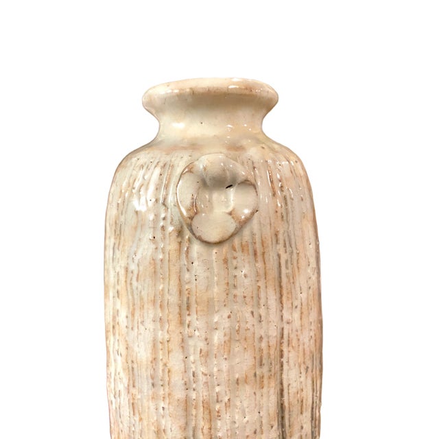 Mid 20th Century Japanese Shigaraki-Style Textured Stoneware Ikebana Vase For Sale In San Francisco - Image 6 of 9