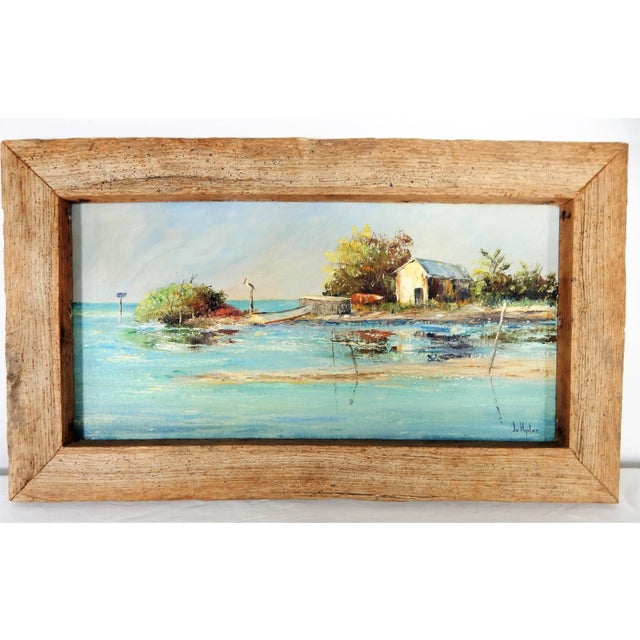 Coastal Florida Keys "Channel Cut" Oil Painting by Jo Hipler, Framed For Sale - Image 3 of 12