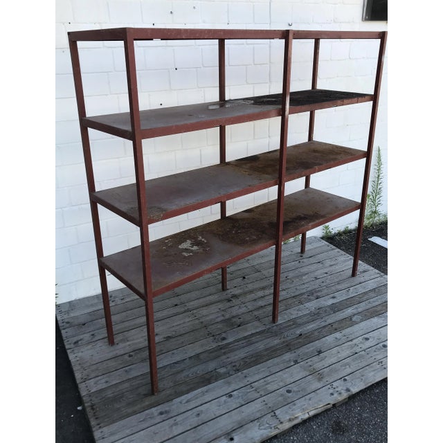 Metal Large Industrial Style Metal Workshop Shelf, 1950s For Sale - Image 7 of 18