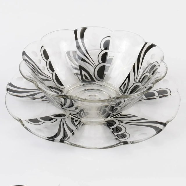 1930s Art Deco Glass Bowl and Platter by Karl Palda, Set of 2 For Sale - Image 5 of 9