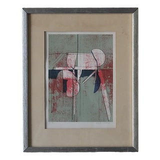 Anders Österlin, Composition, Color Lithograph, 1950s, Framed For Sale