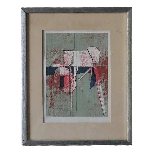 Anders Österlin, Composition, Color Lithograph, 1950s, Framed For Sale