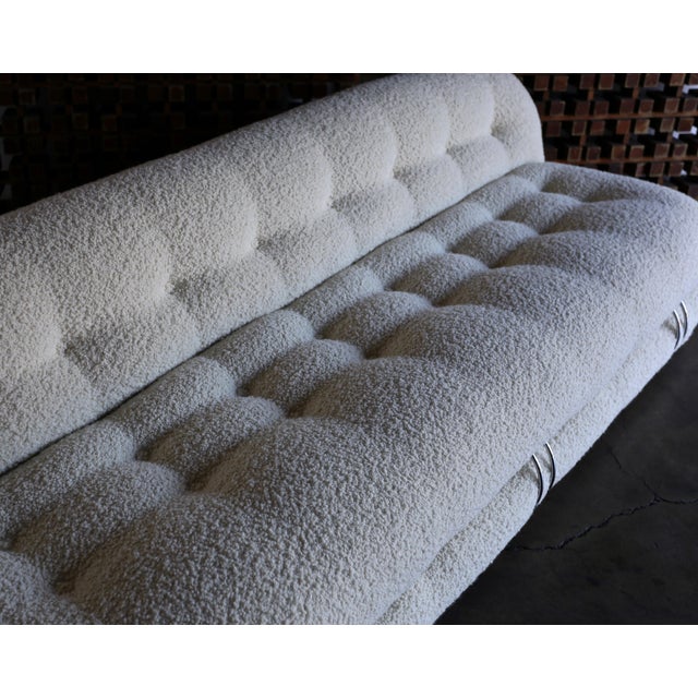 Cassina Late 20th Century Afra & Tobia Scarpa Soriana Sofa for Cassina in Bouclé For Sale - Image 4 of 13