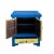 2020s Chinese Rustic Bright Blue Yellow Graphic End Table Nightstand For Sale - Image 5 of 6