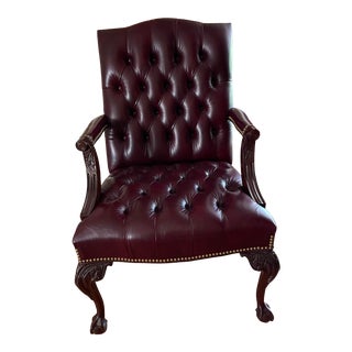 Hancock & Moore Leather Open Arm Chair For Sale