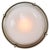 Vintage Industrial French Beige Cast Iron and Frosted Cut Glass Flush Mount by Holophane For Sale - Image 6 of 8