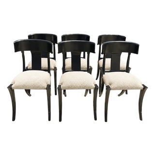 Mid Century Style Klismos Dining Chairs. Set of 6 For Sale