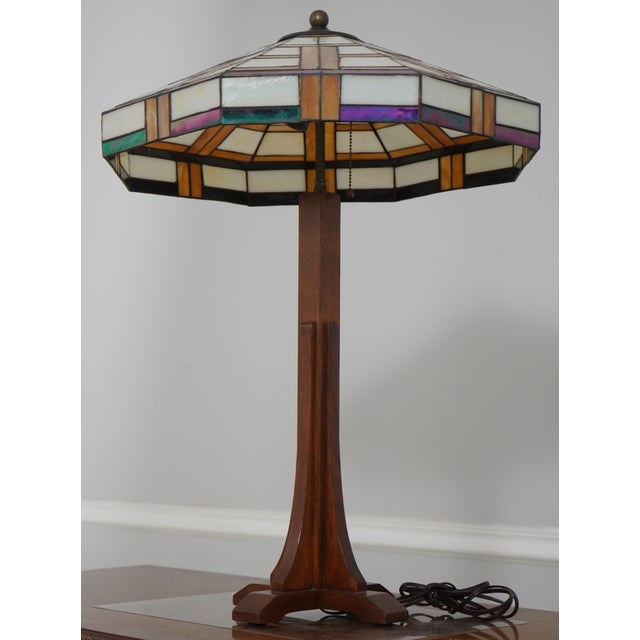 Age: c2014 Details: #32 Finish Arts & Crafts Style Leaded Glass Slag Glass Shade High Quality Construction Offered @...