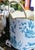 Blue Vintage Handmade Blue White Toile Metal Cache Floral Planter Vessel For Sale - Image 8 of 9