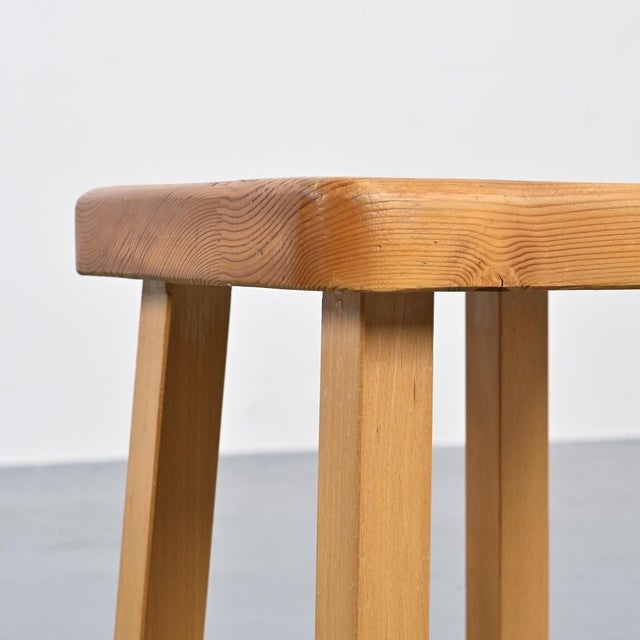 Vintage Pine Stool, France, 1980s For Sale - Image 6 of 11
