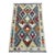 Colorful Handwoven Wool Kilim Rug, Bohemian Tribal Design, 2.8' X 4.1' For Sale